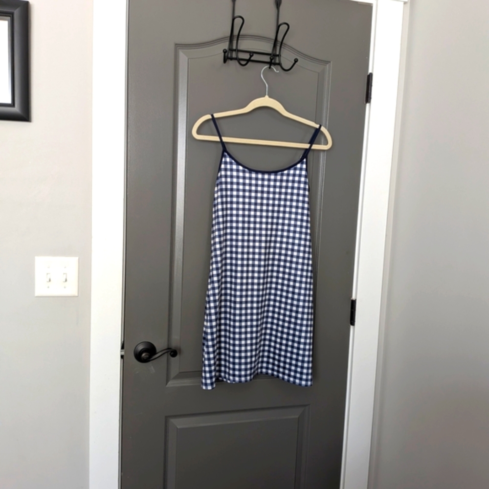 J.Crew Blue and White Checkered Dress